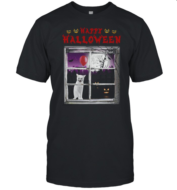 Cat sit next to window happy halloween shirt Classic Men's T-shirt