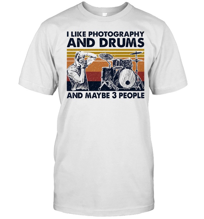 I like Photography and Drums and maybe 3 people vintage shirt Classic Men's T-shirt