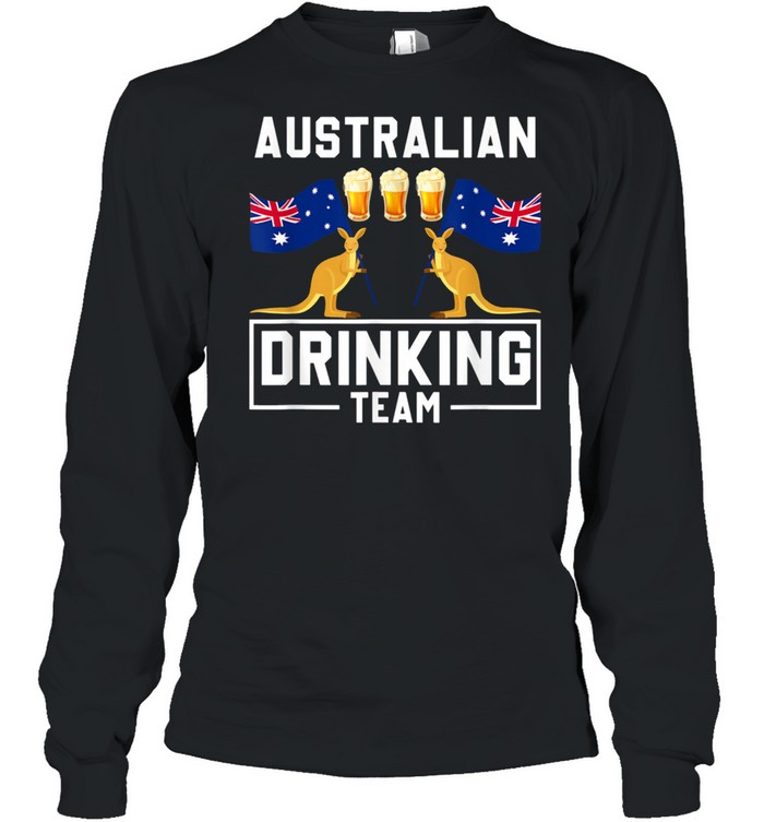 Kangaroo Australian Drinking Team Beer Drinker Australia shirt Long Sleeved T-shirt