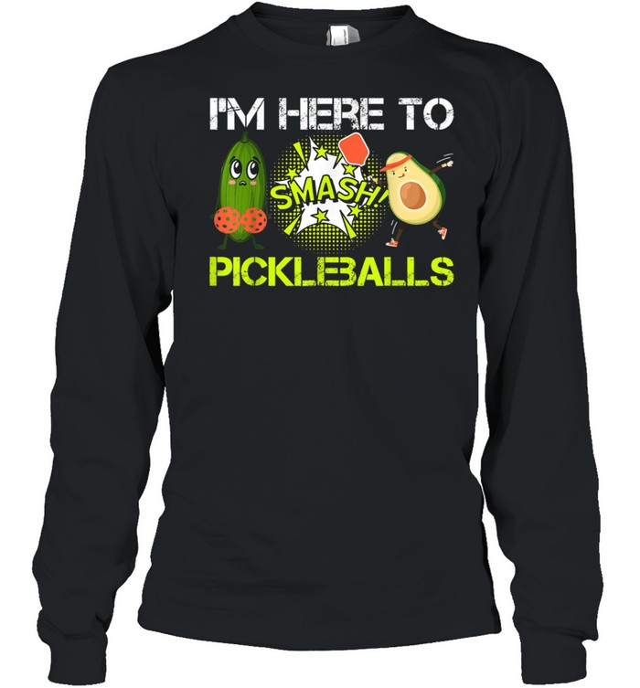 Pickleball funny, avocado fun, pickleball shirt Long Sleeved T-shirt