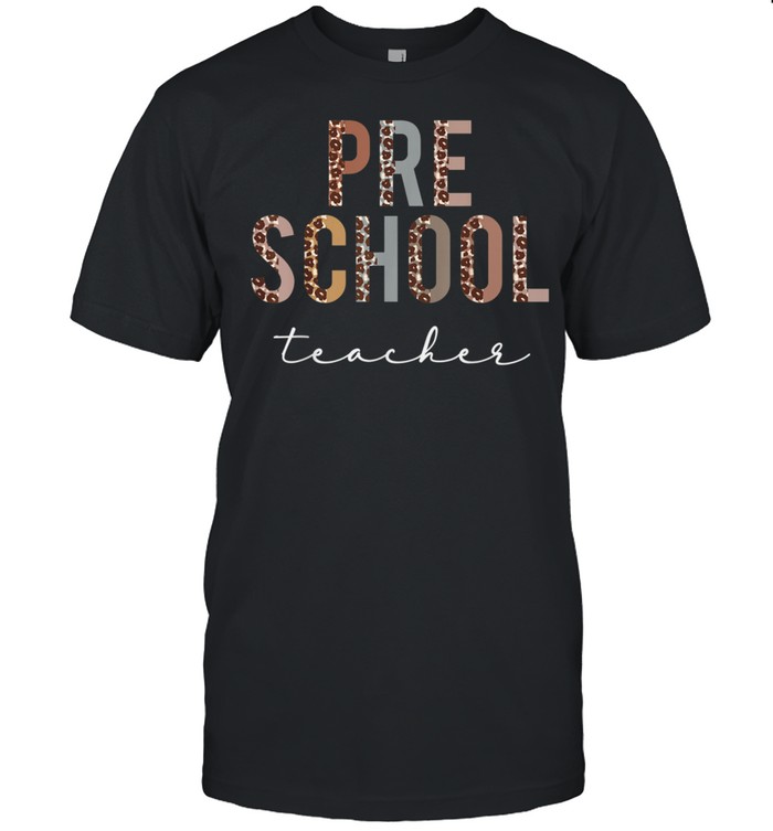 Preschool Teacher Hello Back To School Appreciation Leopard shirt Classic Men's T-shirt