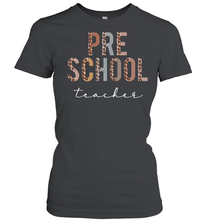 Preschool Teacher Hello Back To School Appreciation Leopard shirt Classic Women's T-shirt