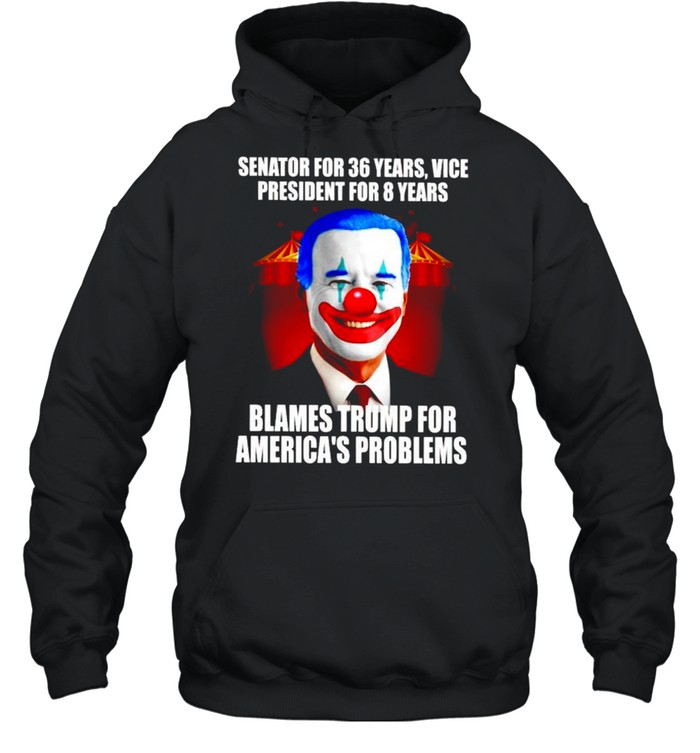 Senator for 36 years vice president for 8 years blames Trump for America’s problems shirt Unisex Hoodie