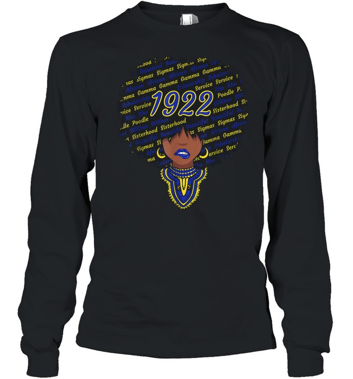 SGRho Sigma1922 Afro Hair GammaRho Words shirt Long Sleeved T-shirt