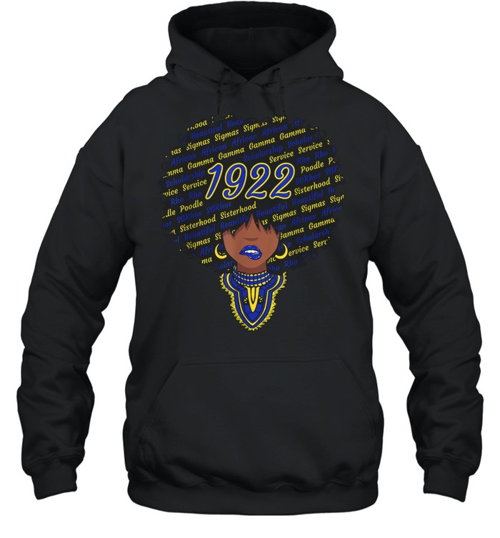 SGRho Sigma1922 Afro Hair GammaRho Words shirt Unisex Hoodie