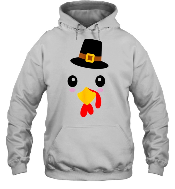 Turkey Face Thanksgiving Fall Joke Humor shirt Unisex Hoodie