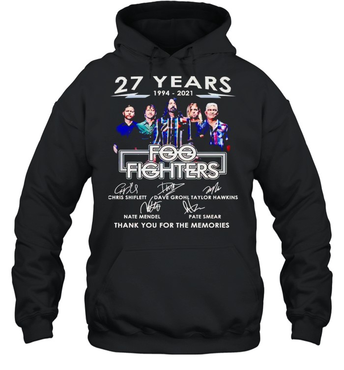 27 years 1994 2021 Foo Fighters thank you for the memories shirt Unisex Hoodie