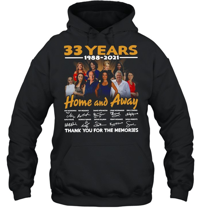 33 Years 1988 2021 Home And Away Thank You For The Memories Signature T-shirt Unisex Hoodie