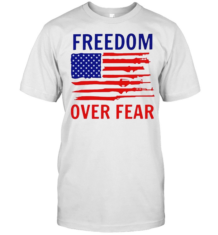 American flag guns freedom over fear shirt Classic Men's T-shirt