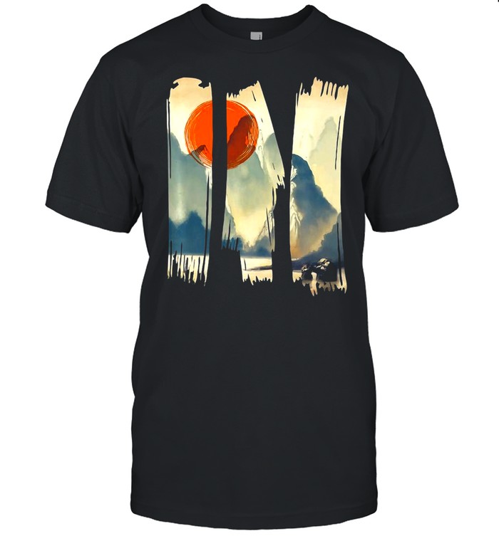 Asian Landscape Beautiful Print Graphic Urban Style T-shirt Classic Men's T-shirt