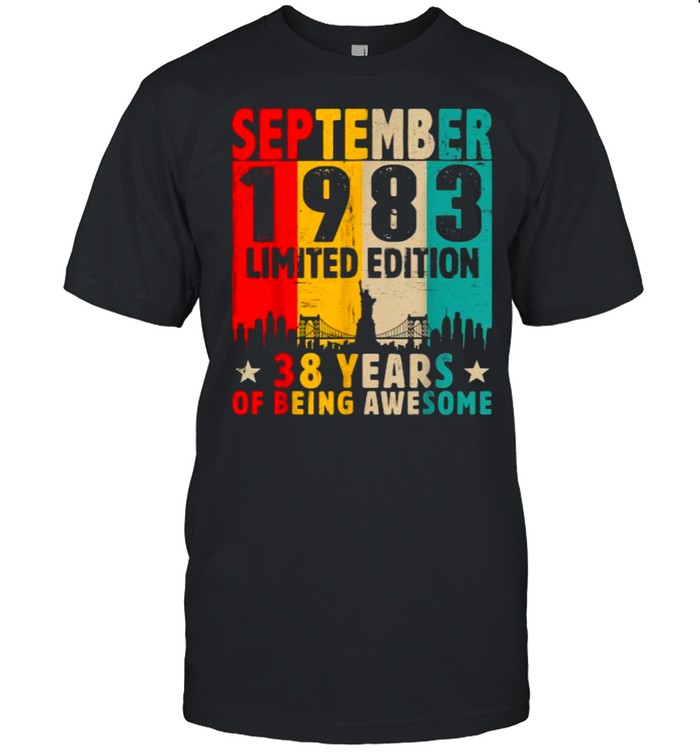 Born In September 1983 Limited Edition 38 Years Of Being Awesome Vintage T- Classic Men's T-shirt