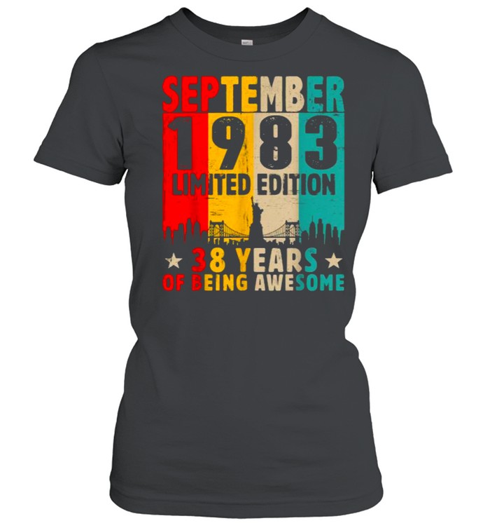 Born In September 1983 Limited Edition 38 Years Of Being Awesome Vintage T- Classic Women's T-shirt