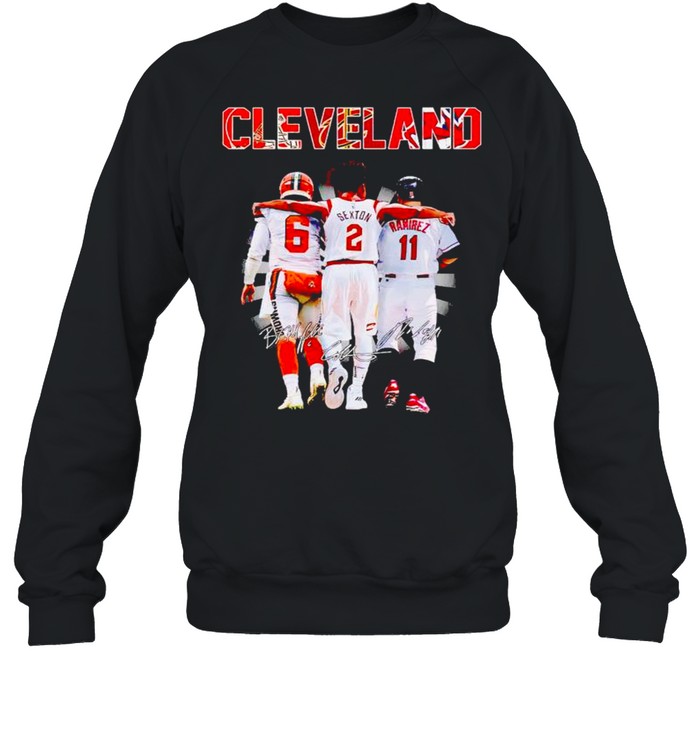 Cleveland best players Mayfield Sexton Ramirez signatures shirt Unisex Sweatshirt