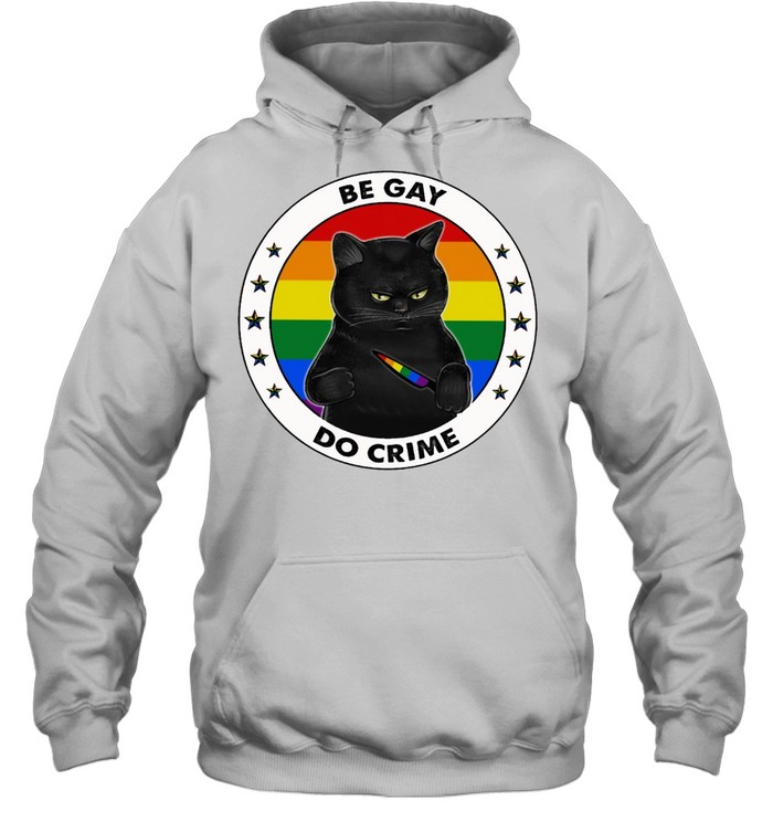 LGBT Black Cat be gay do crime vintage shirt Unisex Hoodie