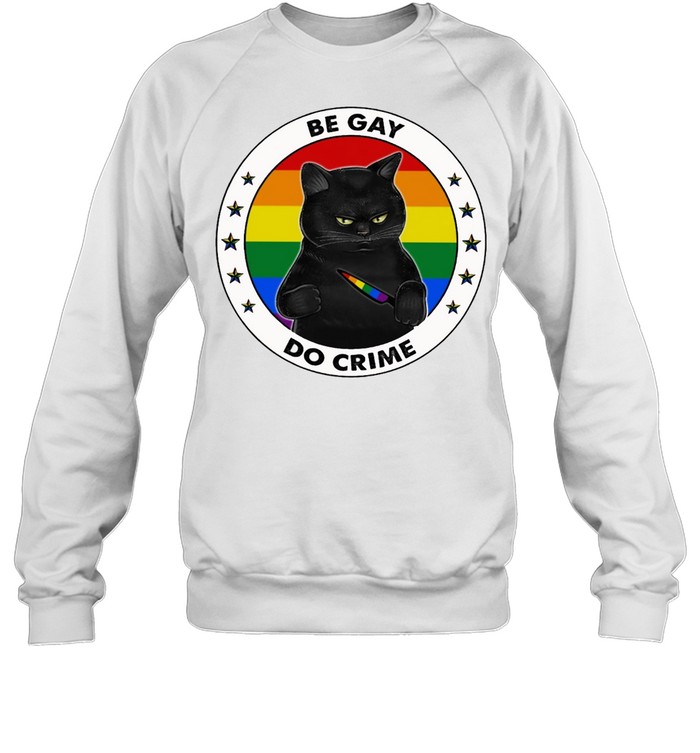 LGBT Black Cat be gay do crime vintage shirt Unisex Sweatshirt