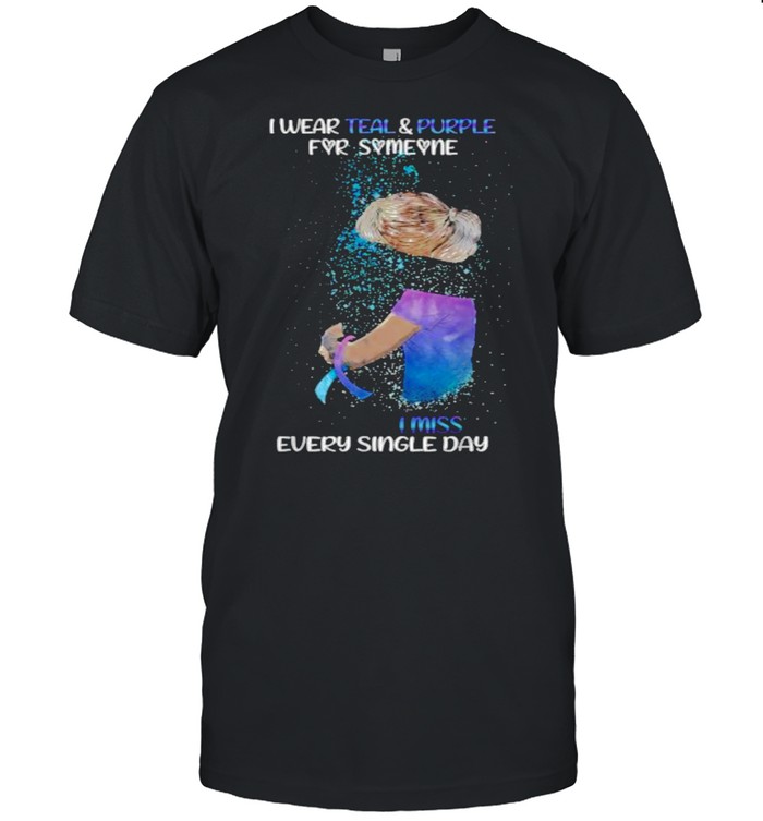 I Wear Teal And Purple For Someone I Miss Every Single Day T- Classic Men's T-shirt