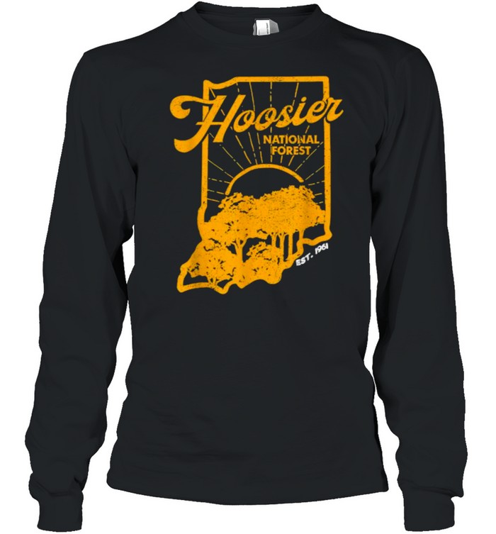 Indiana State Hoosier National Forest Retro Vintage T- Long Sleeved T-shirt