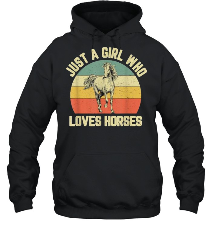 Just a Girl Who Loves Horses Vintage T- Unisex Hoodie