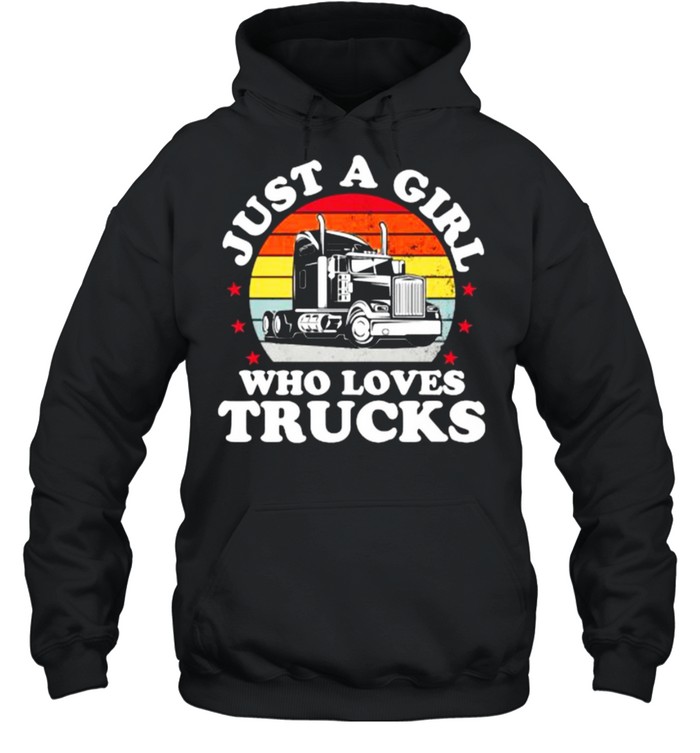 Just a girl who loves trucks vintage T- Unisex Hoodie