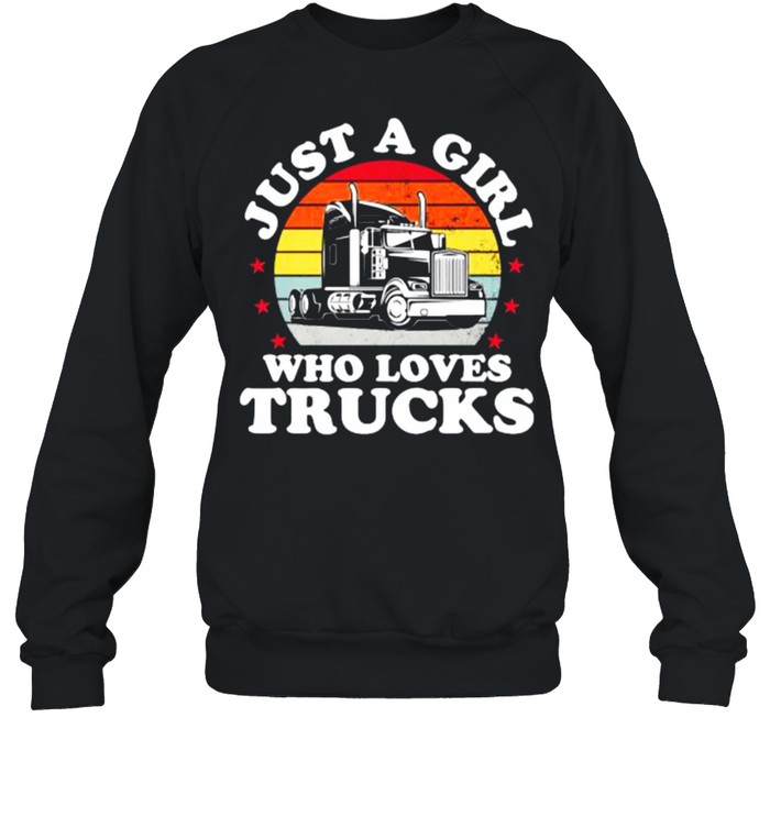 Just a girl who loves trucks vintage T- Unisex Sweatshirt