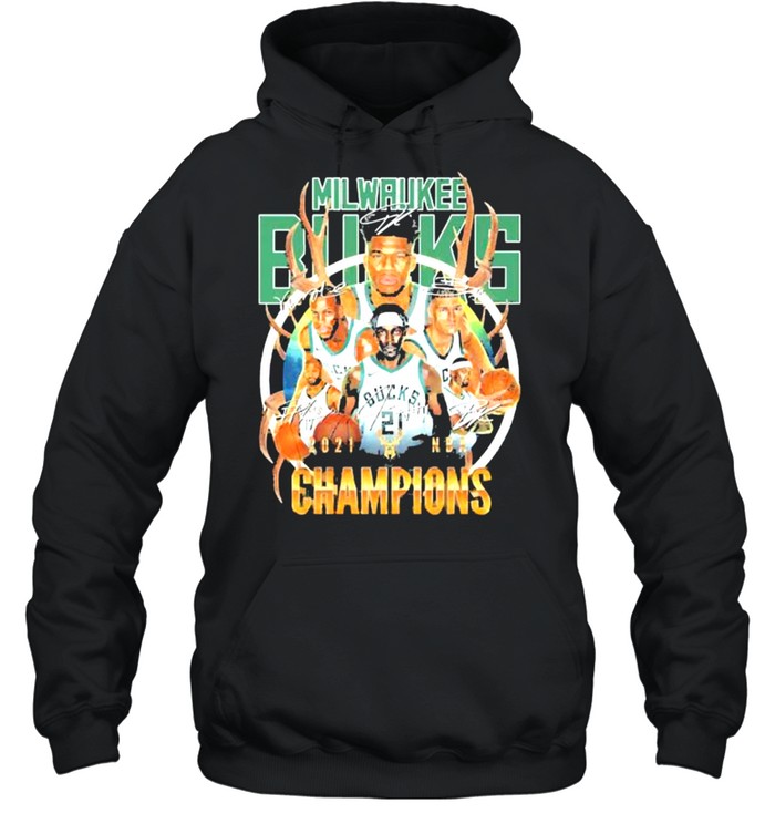 Milwaukee bucks champions 2021 signature shirt Unisex Hoodie