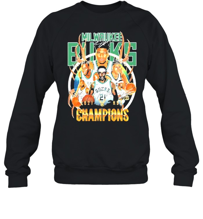 Milwaukee bucks champions 2021 signature shirt Unisex Sweatshirt