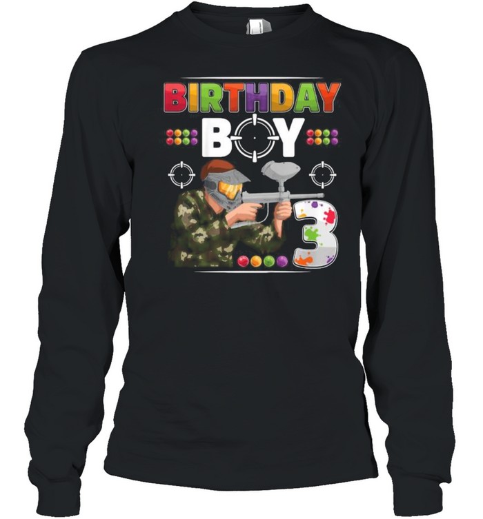 Paintball Boy player Birthday Party T- Long Sleeved T-shirt