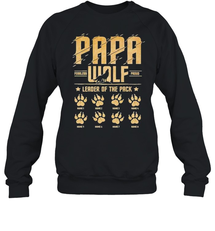 Papa Fearless Wolf Proud Leader Of the Pack Unisex Sweatshirt