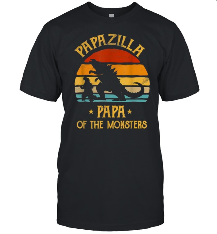 Papazilla Papa Of Monsters Grandpa Halloween Christmas Vintage T- Classic Men's T-shirt