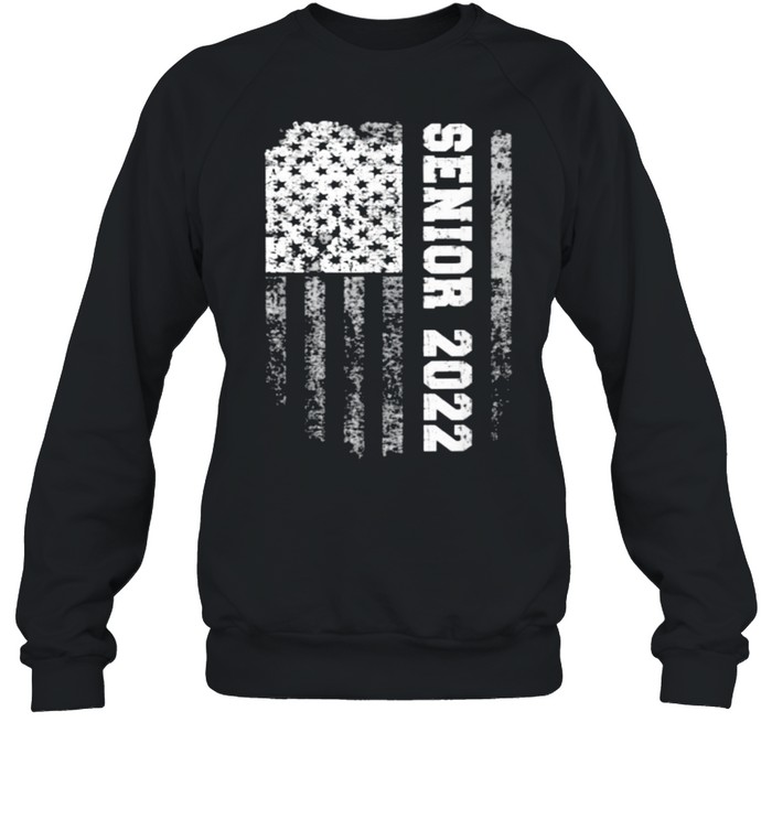 Senior Class Of 2022 Back to School American Flag T- Unisex Sweatshirt