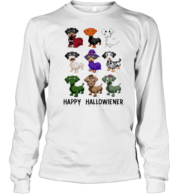 Dachshunds Witch Happy Halloween shirt Long Sleeved T-shirt