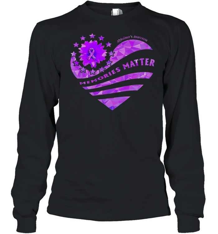 Heart Alzheimers Awareness Memories Matter shirt Long Sleeved T-shirt