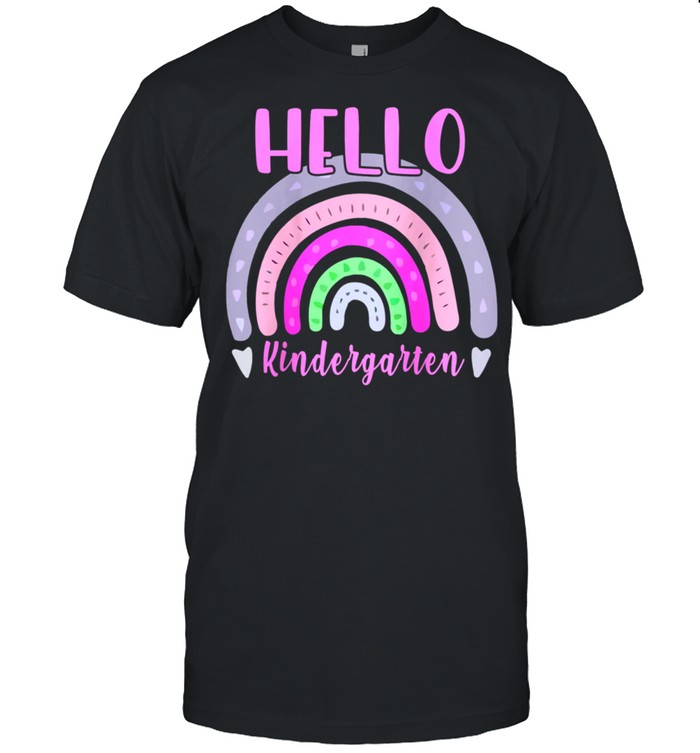 HELLO KINDERGARTEN Teacher Back To School Retro Boho Rainbow shirt Classic Men's T-shirt