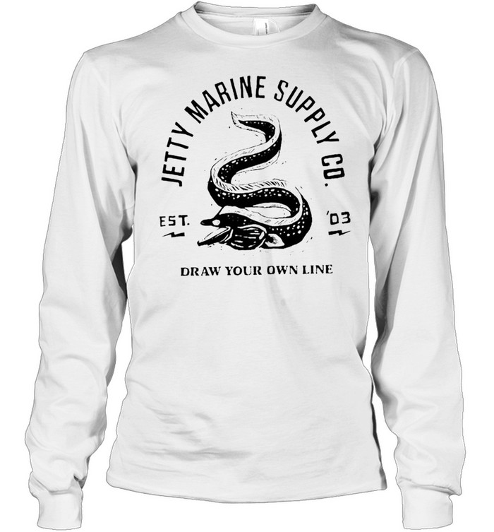 Jetty Marine supply CO. draw your own line shirt Long Sleeved T-shirt