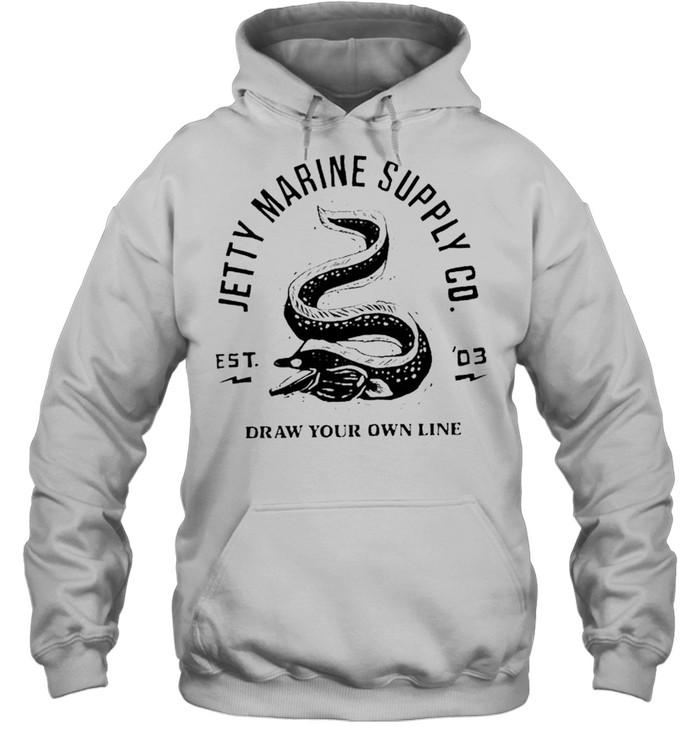 Jetty Marine supply CO. draw your own line shirt Unisex Hoodie