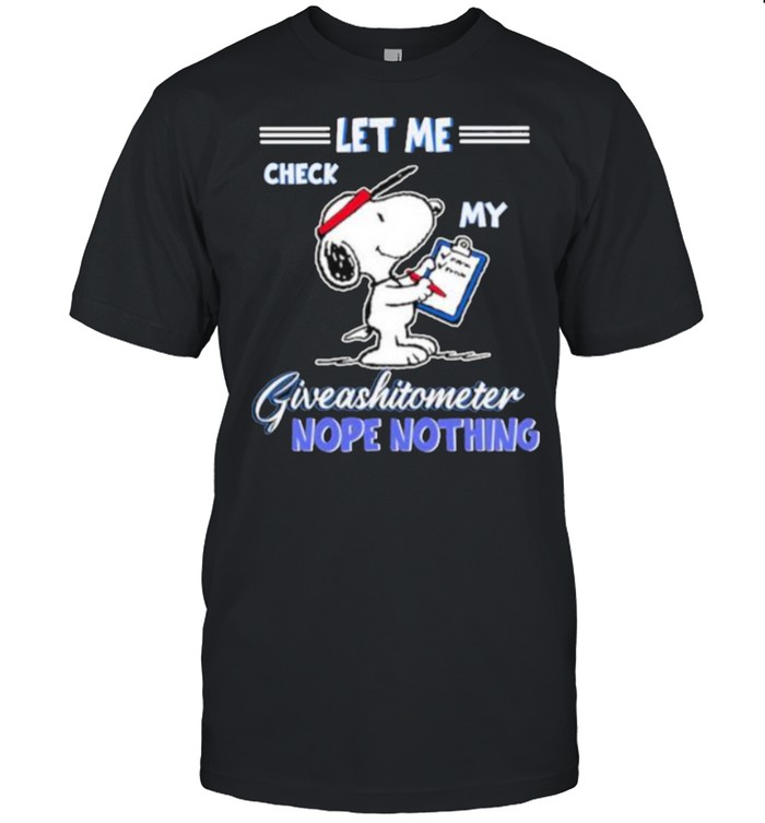 Let Me Check My Giveashitometer Nope Nothing Snoopy Shirt