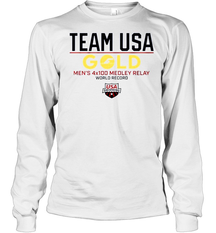 Team USA Gold Men’s 4×100 Medley Relay World Record USA Swimming shirt Long Sleeved T-shirt