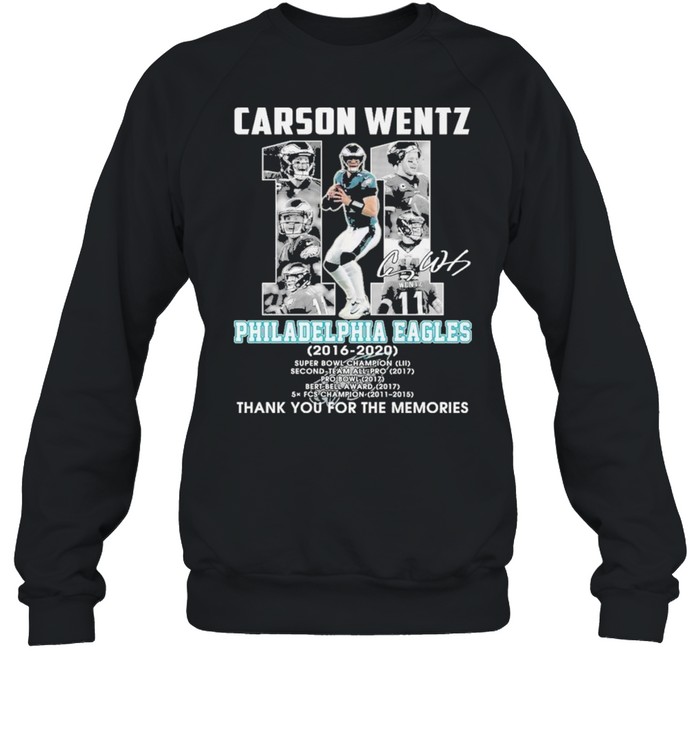 carson wentz 11 philadelphia eagles 2016 2020 thank you for the memories shirt Unisex Sweatshirt