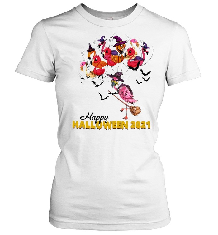 Flamingo Witch Happy Halloween 2021 shirt Classic Women's T-shirt