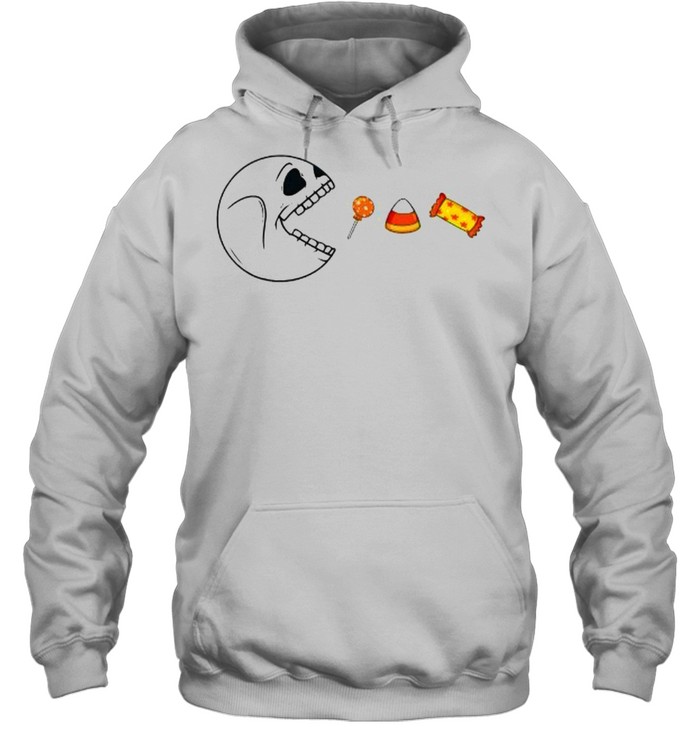 Halloween Skeleton Eats Candy T- Unisex Hoodie