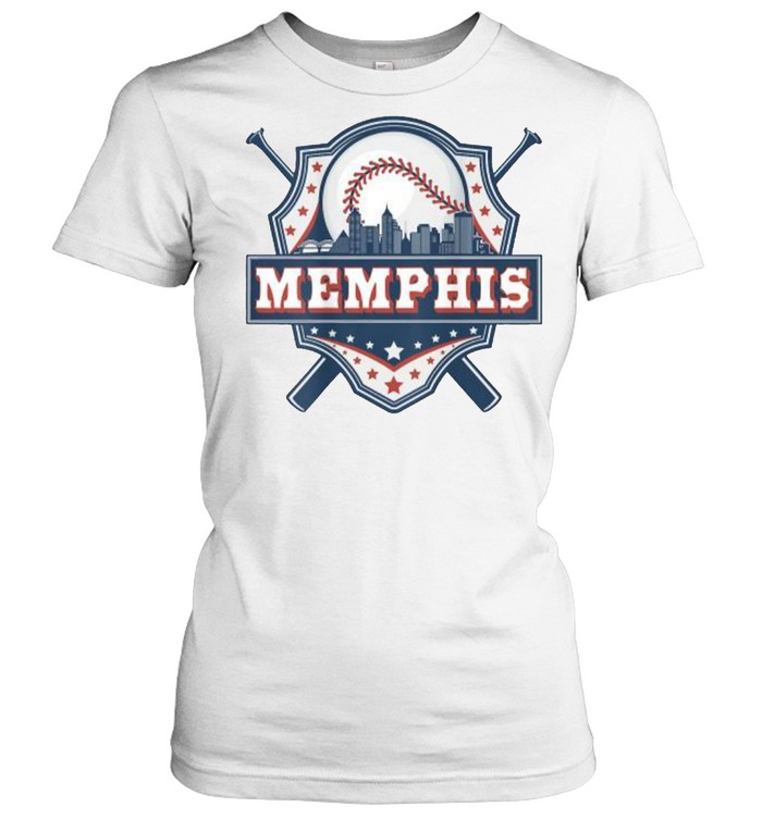 Memphis Baseball Skyline Cityscape Baseball T- Classic Women's T-shirt