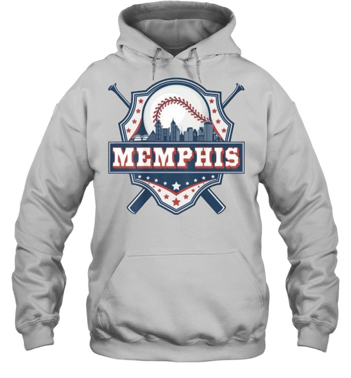 Memphis Baseball Skyline Cityscape Baseball T- Unisex Hoodie