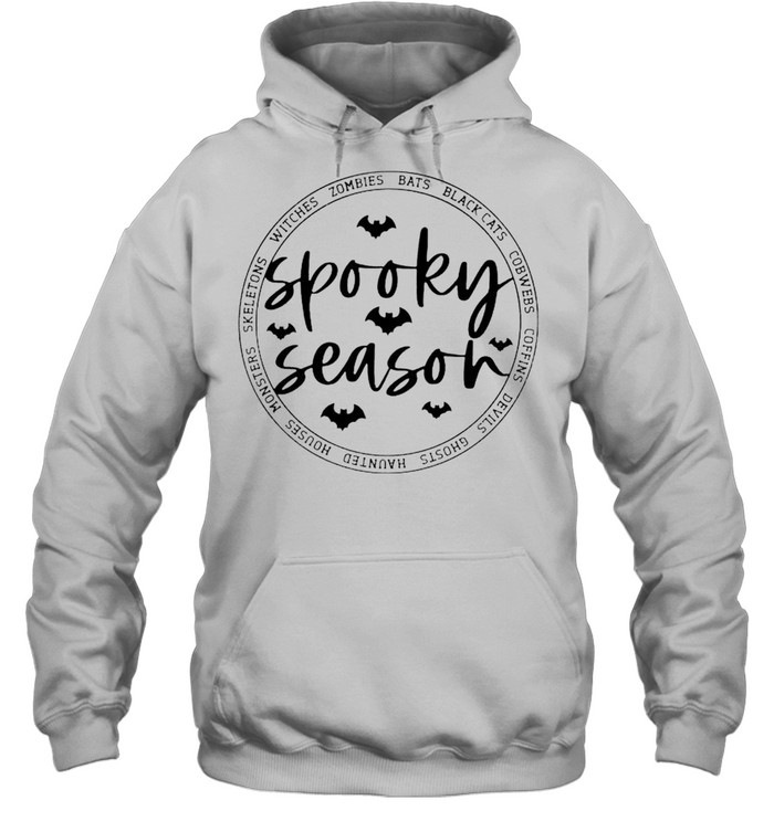 Spooky Season skeletons witches zombies bats black cats shirt Unisex Hoodie