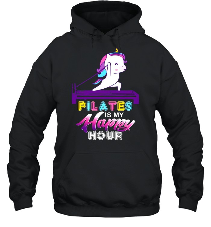 Unicorn Pilates Is My Happy Hour T-shirt Unisex Hoodie