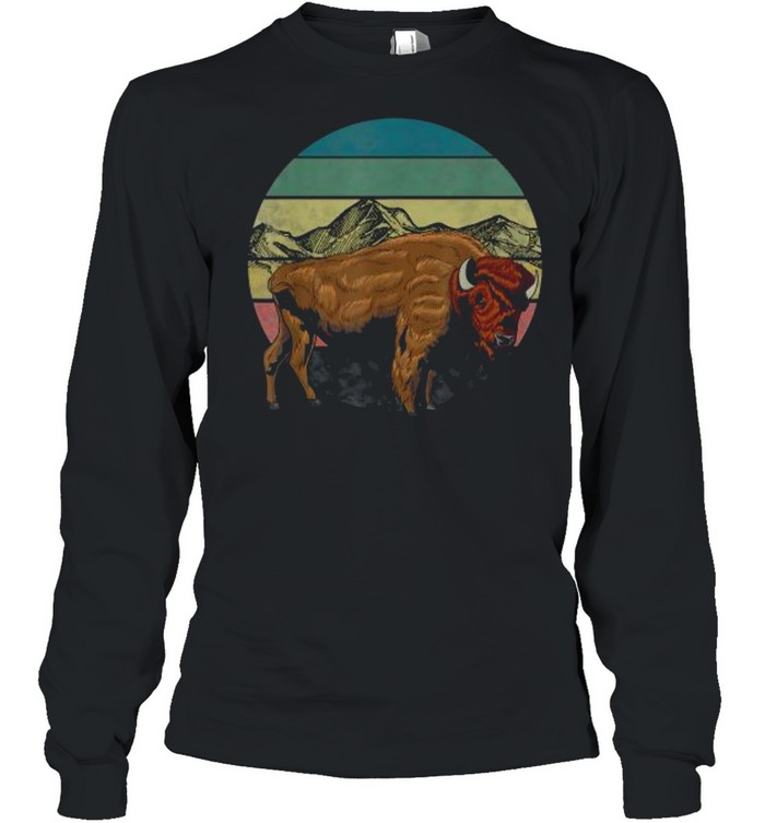 Vintage Buffalo Retro American Bison T- Long Sleeved T-shirt