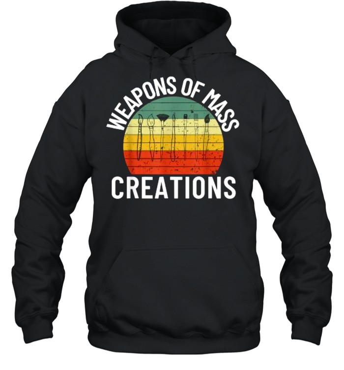 Weapons Of Mass Creations Artist Tools Art Painter Brush Vintage T- Unisex Hoodie