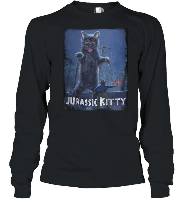 Cat Jurassic kitty shirt Long Sleeved T-shirt