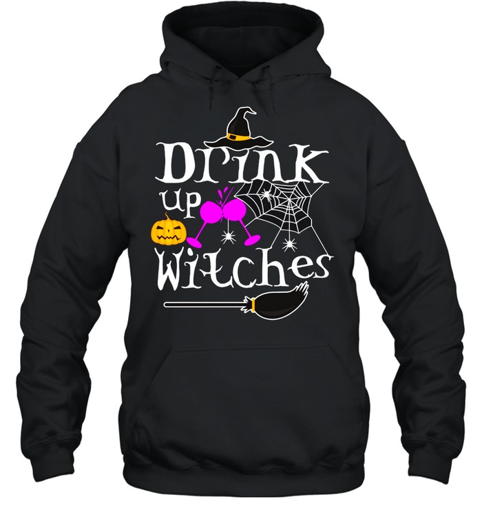 Drink Up Witches Wine & Horror Night Costume shirt Unisex Hoodie