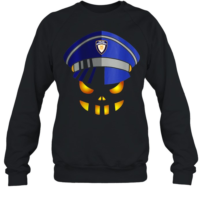 Halloween 2021 Police Officer Costume Pumpkin Smile shirt Unisex Sweatshirt