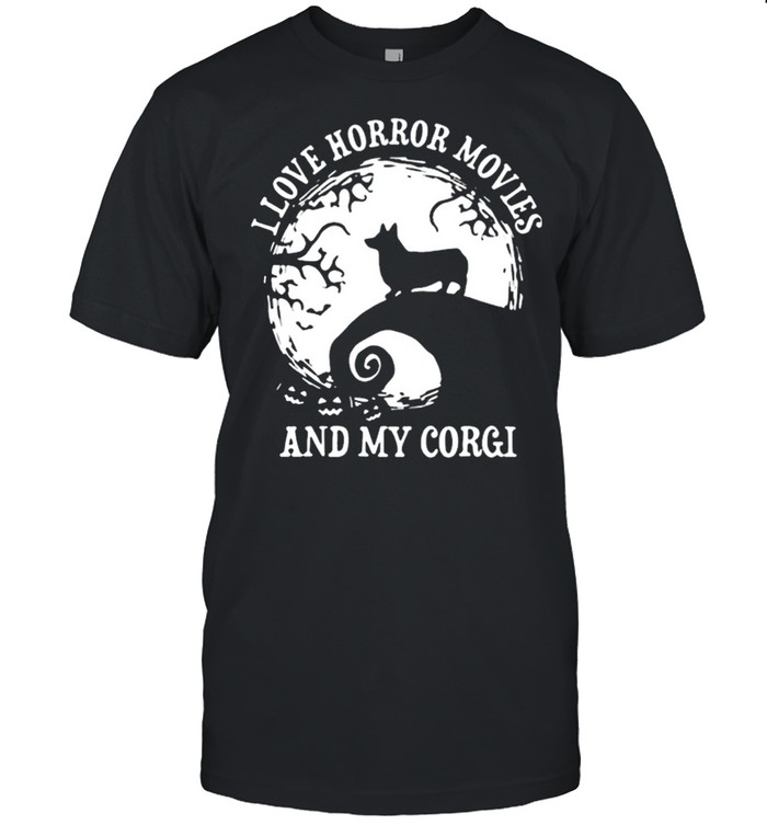 I love horror movies and my corgi moon shirt Classic Men's T-shirt